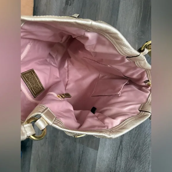 Coach Gold Audrey Leather Andie Cinch Cinched Tote